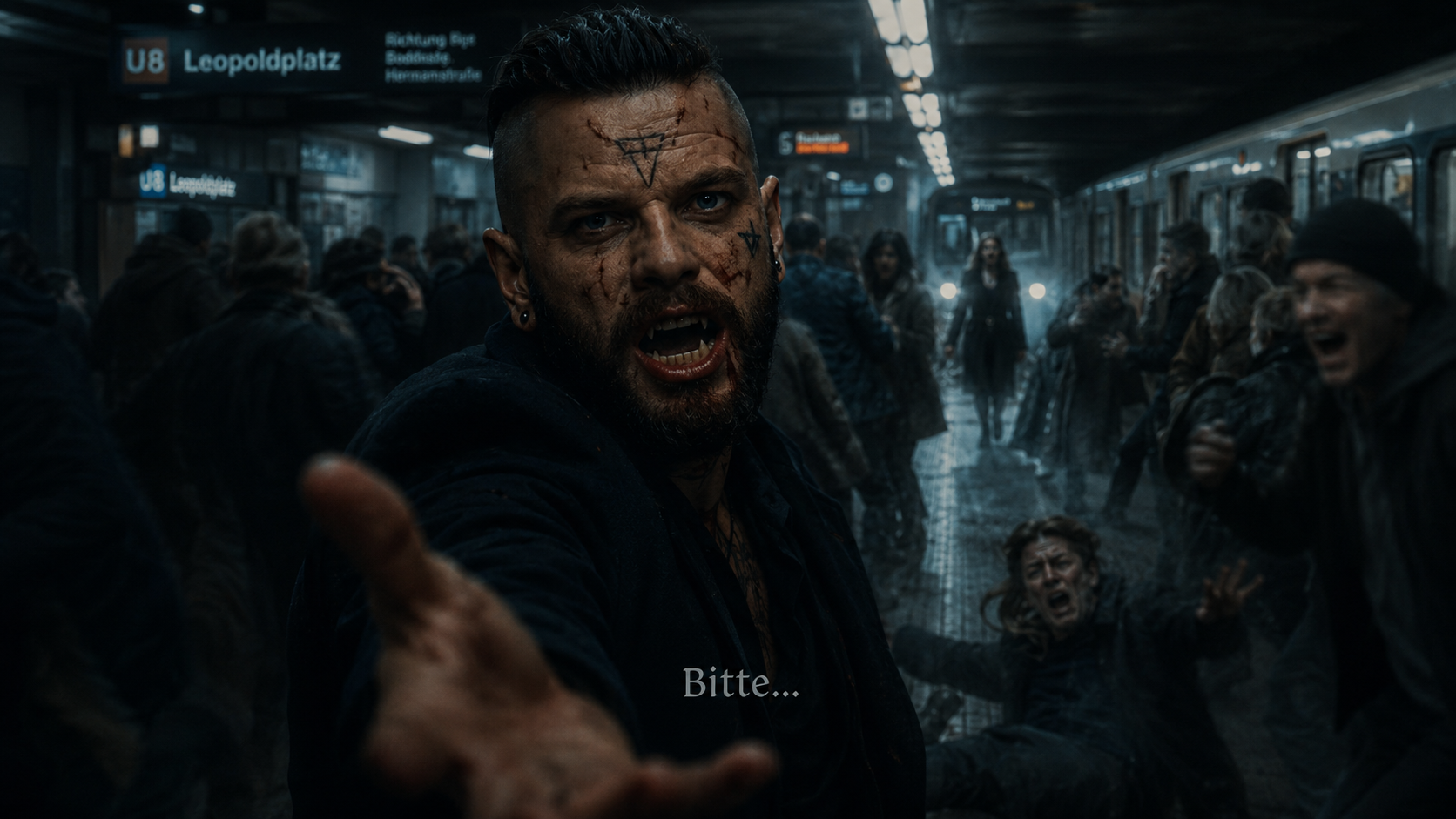 Philip auf dem Bahnsteig