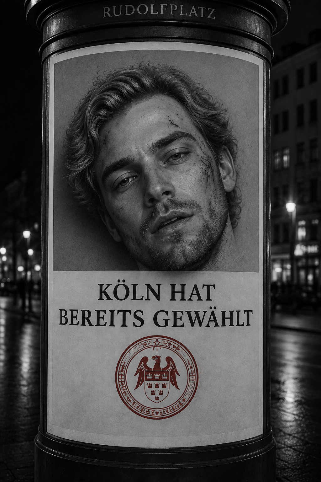 Litfaßsäule — Merlin von Hohenfels